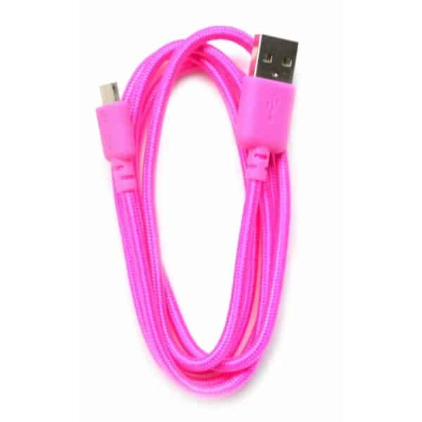 Καλώδιο σύνδεσης κορδόνι Ancus USB σε Micro USB με ενισχυμένες επαφές ροζ 5210029008696
